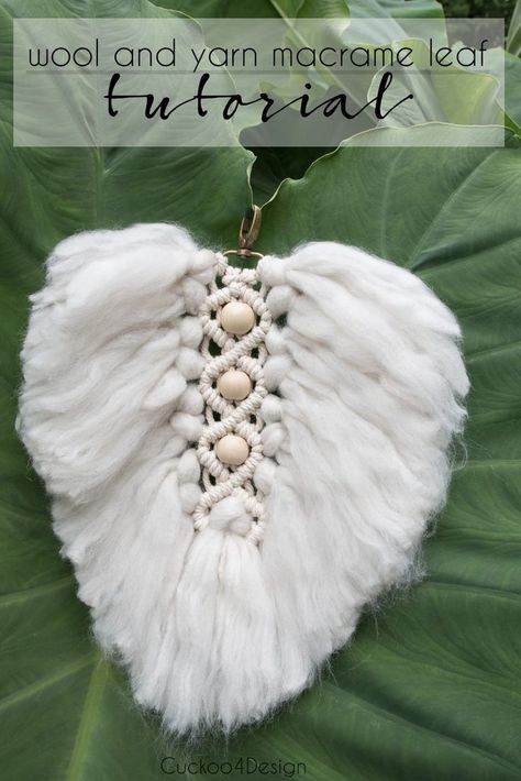 DIY wool and yarn macrame leaf tutorial with wood beads | macrame leaf | easy macrame tutorial | macrame leaf purse charm | macrame purse charm | macrame leaf wallhanging | wedding favor ideas | affordable wedding favor | cheap wedding favor | macrame wedding favor | fall wedding favor | DIY wedding favor | macrame leaves #macrame #crafting #wool Macrame Leaf Tutorial, Wool Macrame, Leaf Purse, Leaves Macrame, Leaf Macrame, Macrame Leaves, Yarn Macrame, Affordable Wedding Favours, Beads Macrame