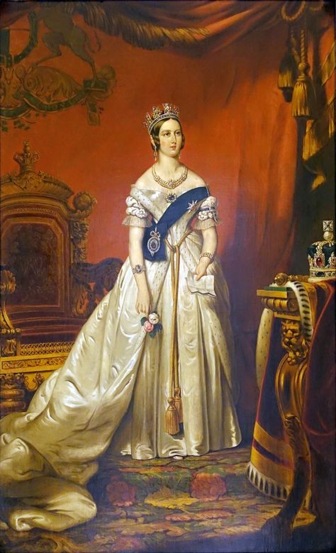 Coronation Portrait, Elizabeth Queen Of England, Era Victoria, Queen Victoria Prince Albert, Alexandra Of Denmark, 1830s Fashion, Victoria Prince, Victorian Era Fashion, Victorian Paintings