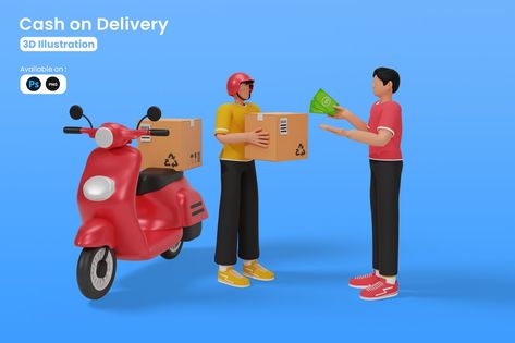 Cash on Delivery 3D Illustration Illustration Advertisement, 3d Illustration, Cash On Delivery, Design Agency, Ui Design, Gif, Illustrations, Quick Saves, Design