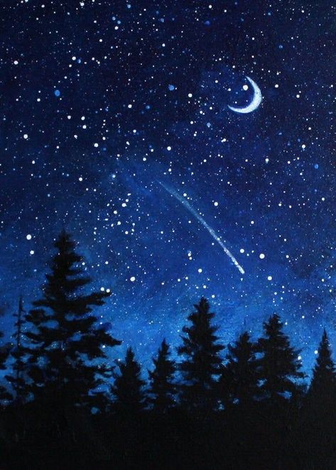 Night Sky Drawing, Sky Drawing, Drawing Sky, Watercolor Night Sky, Night Sky Art, Drawing Stars, Sky Art Painting, Night Sky Painting, Star Painting