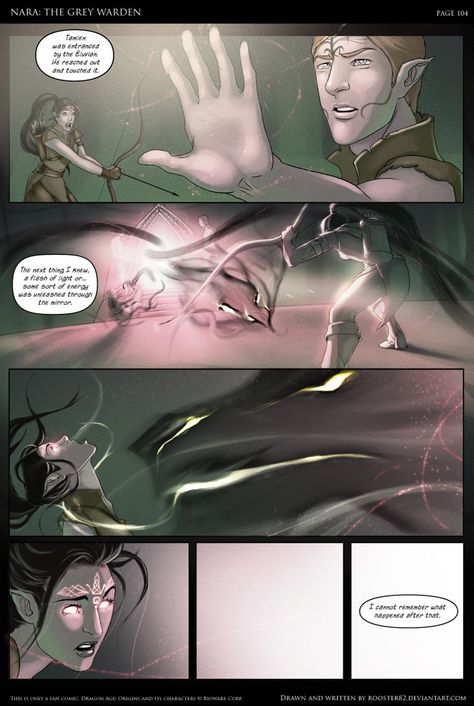 Panel 1, Nara: "DON'T TOUCH EEEET!!!!" How many of you facepalmed when Tamlen touched the mirror during your Dalish playthrough? I totally smacked my forehead. I had wanted to upload this page last... The Untamed Comic, Dragon Age Dread Wolf, Dragon Age Blackwall Fanart, Wangxian Comic English, Dragon Age Memes Funny, Neverwinter Nights, Dragon Age Romance, Elder Scrolls Games, Grey Warden