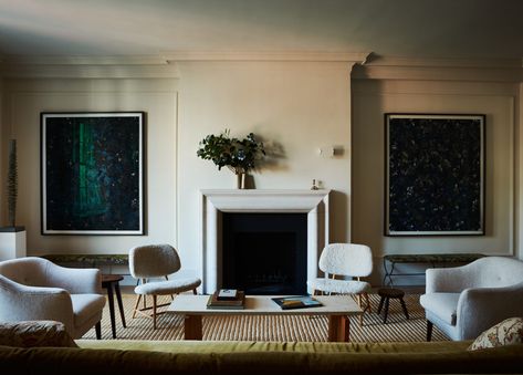 Hadley Wiggins, Paneled Library, Room Wall Painting, Cerused Oak, Timeless Interiors, Herringbone Floor, Living Room Lounge, Functional Kitchen, Park Avenue