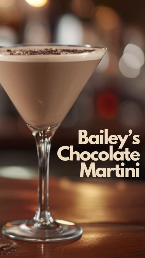 Bailey\'s Chocolate Martini Baileys Martini, Chocolate Martini Recipe, Baileys Drinks, Baileys Cocktails, Chocolate Swirls, Completely Delicious, Chocolate Baileys, Baileys Recipes, Martinis Drinks