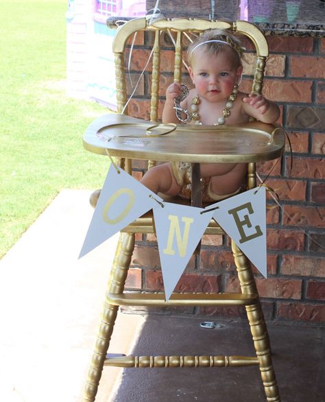 Golden First Birthday, Thankful For Family And Friends, Gold Party Decor, First Birthday Theme Girl, Thankful For Family, Golden Birthday Parties, Gold First Birthday, One Year Birthday, 1st Birthday Party Themes