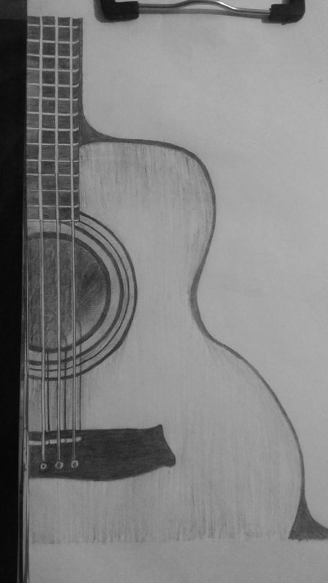 Guitar Drawing Sketches, Guitar Sketch, Nice Drawings, Pencil Sketches Easy, Guitar Drawing, Pencil Drawings For Beginners, Art Sketches Doodles, Music Drawings, Pen Art Drawings