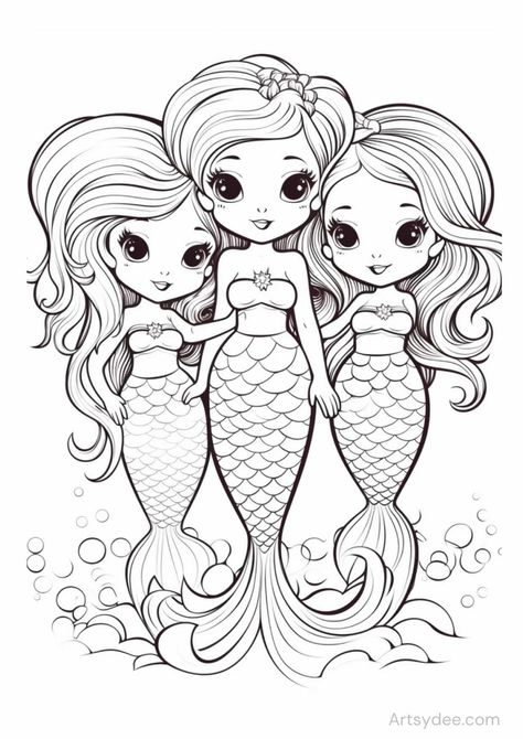 Dive into an underwater world of color with our 43 Free Printable Mermaid Coloring Pages! These whimsical and magical mermaid illustrations are perfect for kids and adults alike. With cute mermaids, seahorses, and intricate zentangles, you'll have plenty of options to choose from. Download our printable pages now and let your creativity flow with these enchanting mermaid coloring pages! Mandalas, Free Printable Mermaid, Mermaid Illustrations, Kids Colouring Printables, Free Coloring Pictures, Coloring Pictures For Kids, Mermaid Coloring Book, م�شروعات العلوم, Kids Colouring