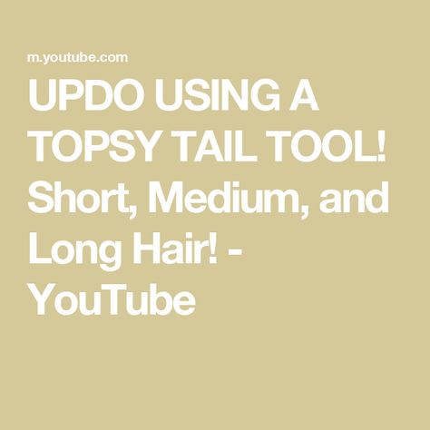 UPDO USING A TOPSY TAIL TOOL! Short, Medium, and Long Hair! - YouTube Topsy Tail, Hairstyle Wedding, Easy Updo, Easy Updos, Work Hairstyles, Casual Hairstyles, Wedding Hairstyle, Long Hair, Wedding Hairstyles