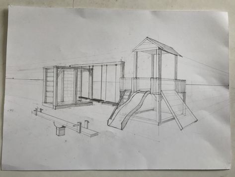 Playground Design Sketch, Outdoor Playground Design Architecture, Playground Sketch Drawings, Playground Reference, Playground Sketch, Park Perspective, Playground Floor Plan, Playground Drawing, Aesthetic Playground