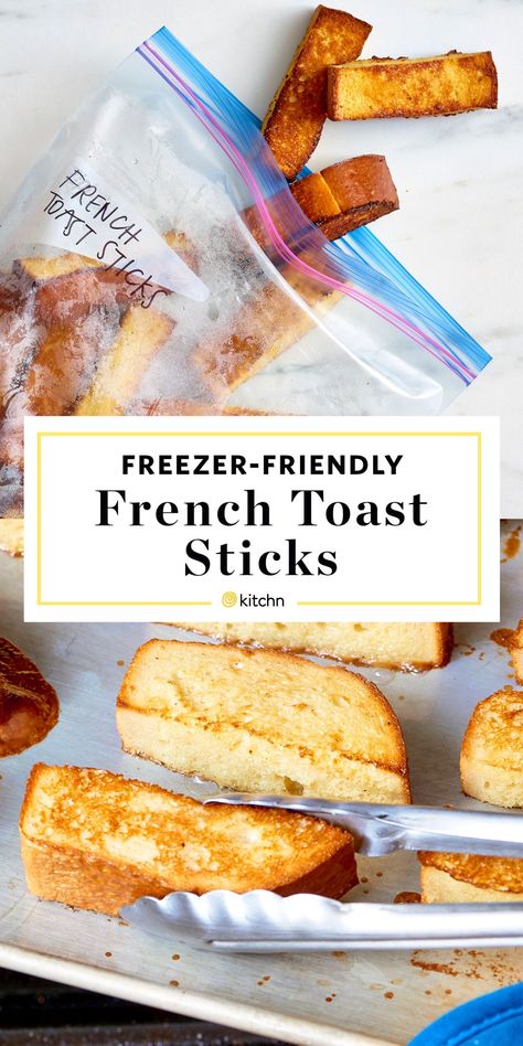 Frozen French Toast Sticks, Frozen French Toast, Make Ahead French Toast, Freezer Breakfast Meals, Breakfast Sandwiches Frozen, Cinnamon French Toast Bake, Cream Eggs, Freezer Friendly Meals, Freezable Meals