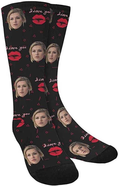 Cheap Trendy Socks With Letter Print, Face Socks Custom, Printed Outfits, Socks Print, Funny Socks Women, Sublimated Socks, Face Pulls, Cheap Fun Socks With Character Print, Face Socks