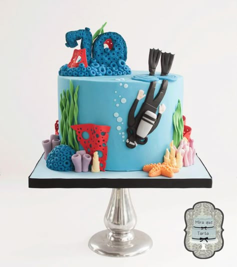 Diver Cake, Scuba Cake, Diving Cake, Sea Cake, Ocean Cakes, Nautical Cake, Shark Cake, Sea Cakes, Beach Cakes