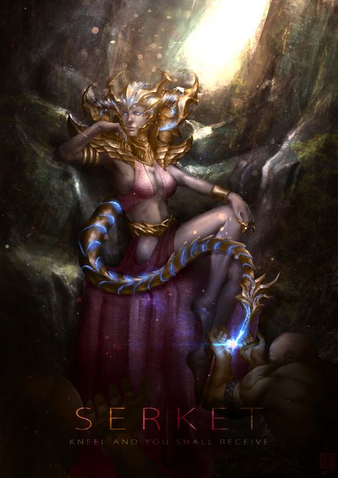 ArtStation - Serket - The Scorpion Goddess Scorpion Goddess, Goddess Of Fertility, Egyptian Deity, Egyptian Mythology, Egyptian Goddess, Fantasy Male, Goddess Art, K K, Like Animals