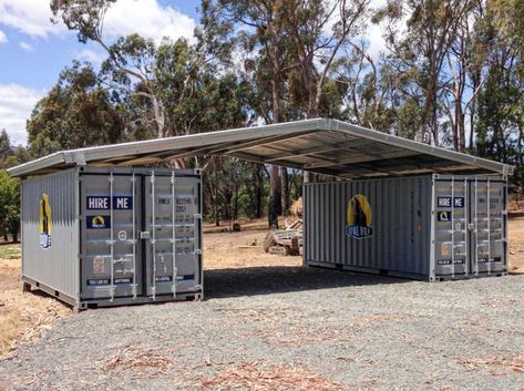 Container Sheds, Container House Ideas, Shipping Container Workshop, Container Garage, Shipping Container Sheds, Aesthetic Farmhouse, Shipping Container Office, 40ft Shipping Container, Small Barn House