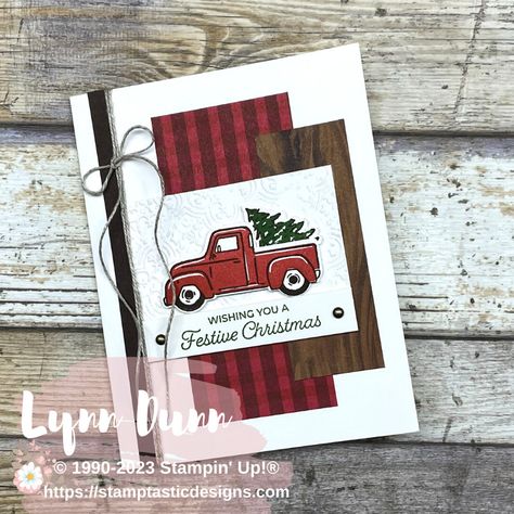 Country Christmas Cards, Truck Cards, Christmas Card Verses, Stamped Christmas Cards, Create Christmas Cards, Fun Sayings, Gatefold Cards, Masculine Birthday Cards, Card Layouts