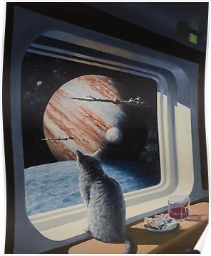 Retro Sci Fi, Underground Cities, Looking Out The Window, Space Cat, Retro Futuristic, Retro Futurism, Surreal Art, B & B, Images Gif