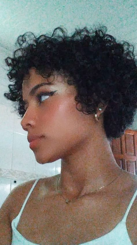 ✂️✂️ Short Curly Brown Hair Black Women, Short Curly Hair Feminine, 4a Pixie Cut, 3c Pixie Cut, Short 3c Curly Hair Pixie Cuts, Curly Pixie Cuts Round Face Curls, Short Curly Haircuts 3c, Short 3b Curly Haircuts, Short Curly Hair 3b 3c