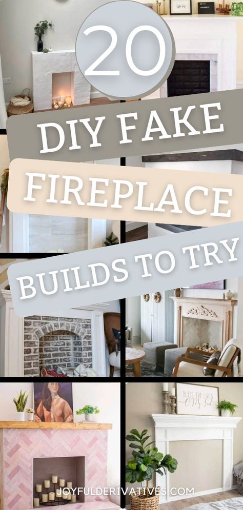 A fireplace is a key part of any home, but sometimes building a real one just isn't possible. No worries! These 20 easy faux fireplace ideas will show you how to build your own fake fireplace in no time. They're all totally doable, so pick your favorite and get started! Fireplace Mantels Diy, Fake Fireplace Diy, Fake Fireplace Mantel, Vintage Fireplace Mantle, Diy Fireplace Mantle, Faux Fireplace Mantels, Diy Mantel, Fake Fireplace, Faux Fireplace Diy