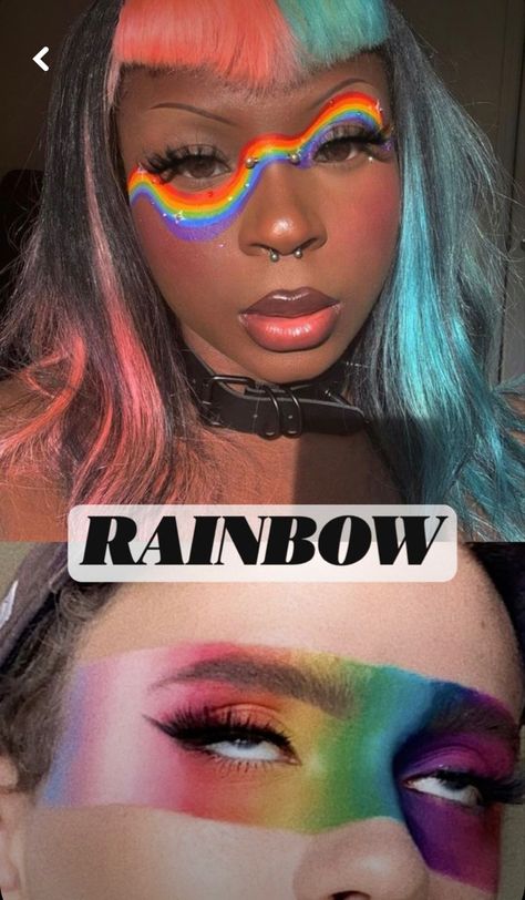 Pride Eyeliner, Pride Eyeshadow, Makeup Pride, Quotes Sports, Rainbow Eye Makeup, Animals Quotes, Highlight Makeup, Rainbow Eyeshadow, Makeup Vanities