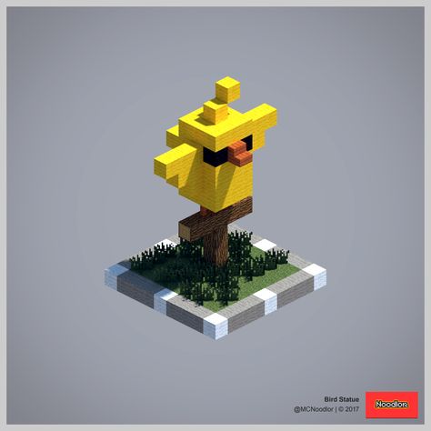 Bird Statue Minecraft Bird Statue, Bird Minecraft, Minecraft Park, Minecraft Statue, Minecraft Animals, Minecraft Decor, Minecraft Statues, Minecraft Structures, Bat Cave