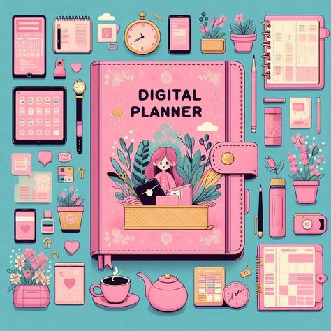 Free Digital Planner Templates Templates For Planners, Study Tracker, Pink Wallpaper Kawaii, Plan Day, Disney Big Hero 6, Planner Habit Tracker, Small Planner, Digital Notes, Planner Tracker