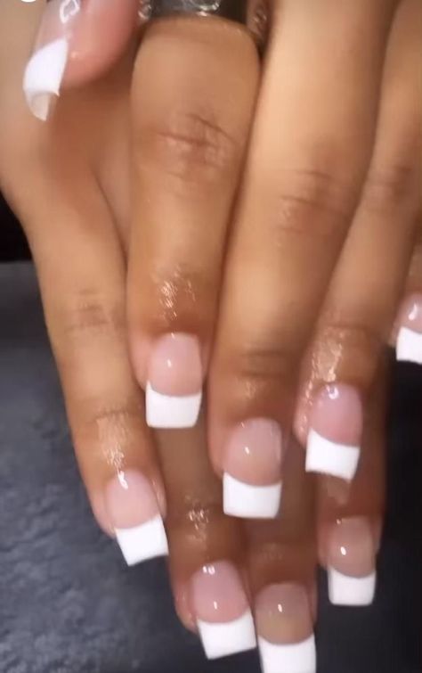 Duck Nails, Diy Acrylic Nails, French Tip Acrylic Nails, French Acrylic Nails, Classy Acrylic Nails, Short Square Acrylic Nails, Acrylic Nails Coffin Pink, Tip Nails, Nails Only