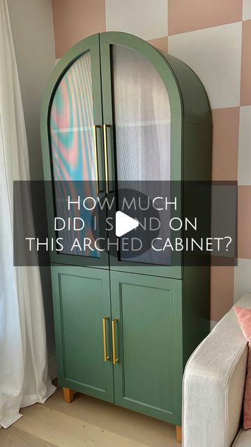 Natalie Park | DIY, Builds & Design on Instagram: "Want to know how much I spent on this Ikea Kallax hack of turning it into this stunning arched cabinet? Here’s the cost breakdown. 💵

Spending thousands of dollars on an arched cabinet was not in my budget, so DIY-ing and hacking the IKEA Kallax was such a great option to get the cabinet of my dreams!

Was this more or less than you thought it was? 🤔
.
.
.
.
.
#ikeahack #ikeahacks #ikeakallax #ikeakallaxhack #archedcabinet #costbreakdown #parkplaceabode #diyprojects #diyhome #homediy #homediyproject #homediyprojects #diyit #homerenovations #parkplaceabode#homesweethome #reelsofinsta" Arched Cabinet Ikea Hack, How To Add Doors To Cube Storage, Arch Cabinet Diy, Kallax With Doors, Kallax Doors, Diy Arched Cabinet, Arched Cabinet, Kallax Hack, Ikea Kallax Hack