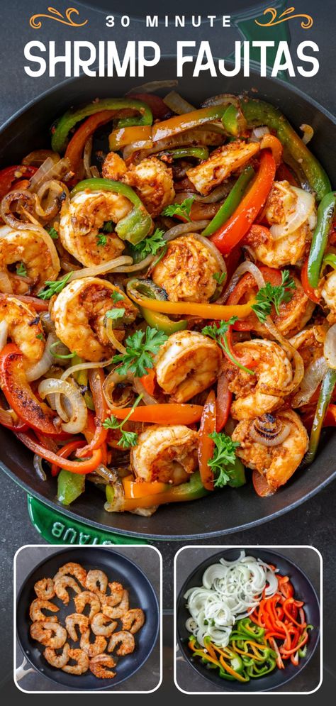 Seafood Fajitas, Fajita Night, Shrimp Fajita Recipe, Seafood Curry, Shrimp Fajitas, Steak And Shrimp, Grilled Shrimp Recipes, Shrimp Recipes For Dinner, Fajita Recipe