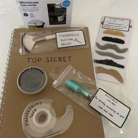 Diy Detective Kit, Diy Spy Kit, Spy Kids Party, Detective Kit, Geheimagenten Party, Spy Gadgets Diy, Escape Room Diy, Secret Agent Party, Spy Kit