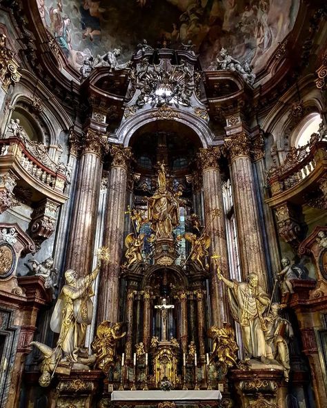 Prague Aesthetic Vintage, Adrien Core, European Photography, Pretty Architecture, Traditional Catholicism, St Nicholas Church, Church Aesthetic, Gothic Cathedrals, Castles Interior