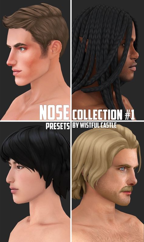 Nose Presets Collection 1 | Patreon Sims 4 Men Clothing, Sims 4 Hair Male, Sims 4 Cas Mods, Sims 4 Anime, My Sims, Sims 4 Cc Makeup, Sims 4 Mm Cc, Sims 4 Cc Skin, Sims 4 Body Mods