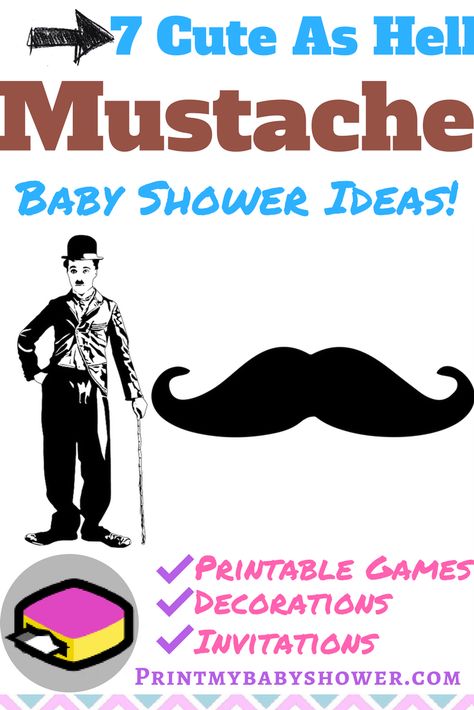 Little Man Baby Shower Ideas, Mustache Baby Shower Theme, Lil Man Baby Shower, Baby Shower Themes For Boys, Baby Shower Chalkboard, Mustache Theme, Trendy Baby Shower Themes, Mustache Baby Shower, Surprise Baby Shower