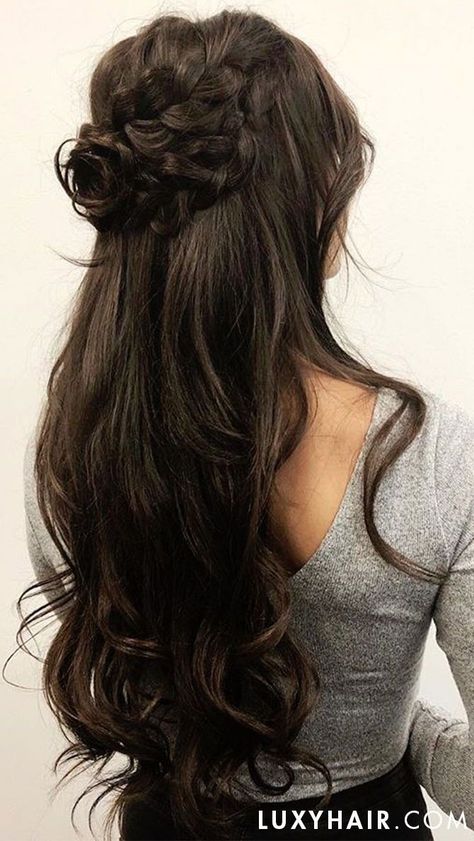 Prom Hairstyles, Hairstyles Long Brown Hair, Luxy Hair, Long Dark Hair, Dark Brown Hair Color, Long Brown Hair, Brown Blonde Hair, Hairstyles Long, Hair Color Dark