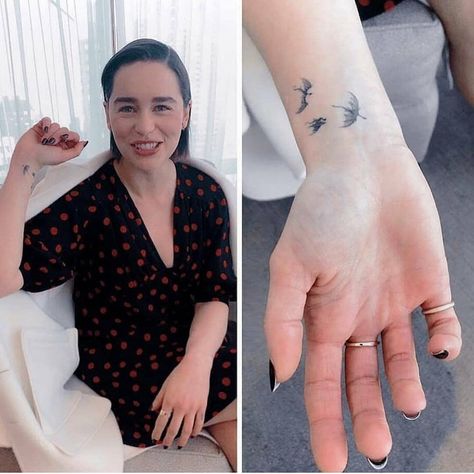 Emilia Clarke, the mother of dragons Mother Dragon Tattoo, Mother Of Dragons Tattoo, Dragon Tattoo Game Of Thrones, Targaryen Tattoo, Game Of Thrones Tattoo, The Mother Of Dragons, Tatuagem Masculina Pequena, Small Dragon Tattoos, Army Tattoos