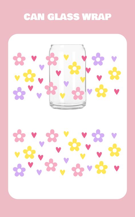 Can Glass Wrap Svg, Libbey Glass Svg, Cricut Projects Easy, Svg Flowers, Glass Wrap Svg, Can Glass Wrap, Keychain Craft, Flowers Svg, Glass Wrap