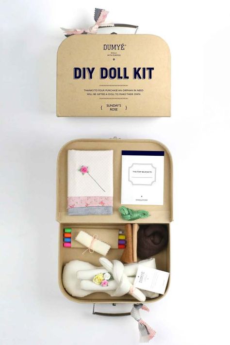 Diy Kits Packaging, Diy Doll Kit, Diy Kits For Adults, Toy Packaging, Craft Packaging, Craft Kits For Kids, Activity Kits, Fathers Day Crafts, Gift Kit