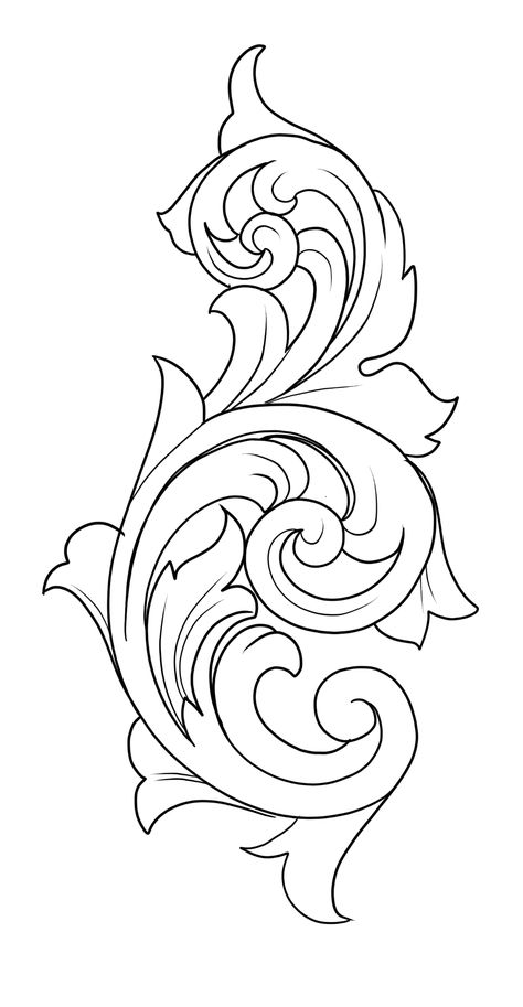 Filagree Drawings, Tooled Leather Stencil, Filagree Tattoo Stencil, Philagree Tattoo Designs, Scroll Engraving Patterns, Engraving Patterns Metal, How To Draw Filigree Step By Step, Relief Wood Carving Patterns Templates, Sunflower Tooling Pattern