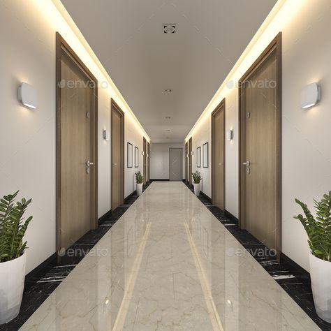 3d rendering modern luxury wood and tile hotel corridor by dit26978. 3d rendering interior and exterior design #Sponsored #wood, #tile, #luxury, #rendering Apartment Corridor, Hotel Corridor, Corridor Design, Corridor Lighting, Hospital Interior, Led Recessed Lighting, Hotel Room Design, Hospital Interior Design, Hospital Design