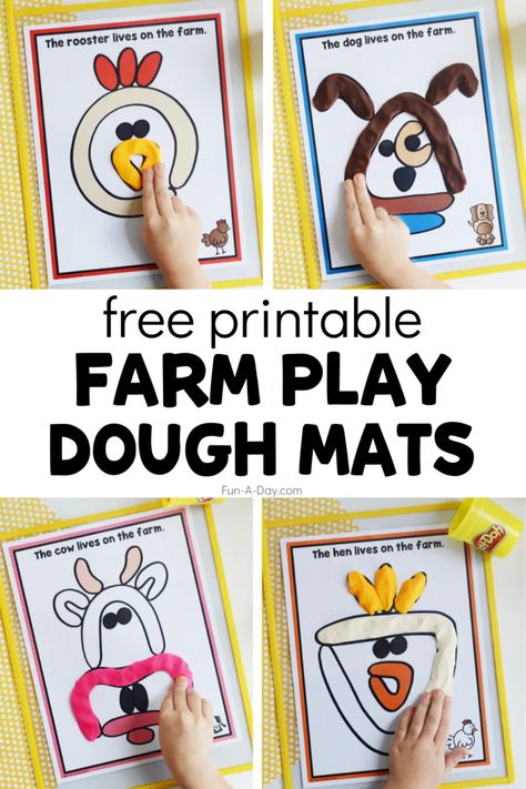 Farm Animal Fine Motor Preschool, Farm Movement Activities Gross Motor, Farm Animals Preschool Theme Sensory Bins, Farm Playdoh Mats Free Printable, Farm Themed Activities For Kindergarten, Barnyard Preschool Crafts, Farm Animal Prek Activities, Fall Farm Activities Preschool, Farm Theme Learning Activities