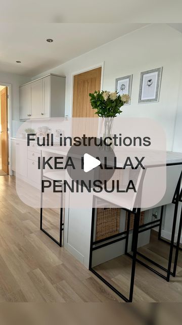 jillyshumblehome on March 24, 2024: "IKEA KALLAX PENINSULA..… I’ve been asked so many times to do a step by step video. So here it is. If you have any other questions just drop me a message but below I have put the measurements of all the mdf used and some of the products used. 1. The frame built under the kallax unit is 2x2 wood (5 x 5 cms) the frame is 15cms deep and 77 cms long. I set in back by 9mms to allow for the thickness of the mdf. 2. The pre cut mdf for around the kallax unit is Ikea Built In Kitchen, Ikea Kallax 2x2 Hack, Kallax Kitchen Hack, Ikea Kallax Hack Kitchen, Hack Kallax Ikea, Kitchen Peninsula Diy, Kallax Kitchen Island, Kallax Styling, Kallax Kitchen