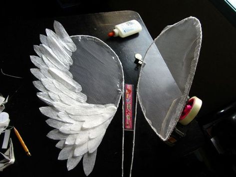 Ada Cosplay, Angel Wing Crafts, Wings Diy, Diy Angel Wings, Angel Wings Costume, Diy Angels, Diy Wings, Angel Costume, Wings Costume