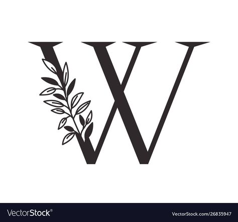 Letter W Tattoo Designs, W Tattoo Letter, V Letter Tattoo, Lil Tattoos, W Alphabet, W Tattoo, Monogram Tattoo, Roman Letters, W Letter