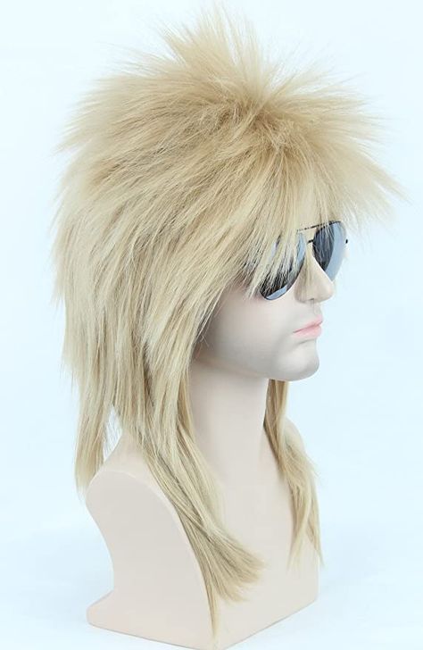 80s Rocker Mullet, Wig Disco, 80’s Hair Metal, Cyndi Lauper Wigs, Labyrinth Wedding, 80s Wig, 80s Halloween, 80s Halloween Costumes, Mullet Wig