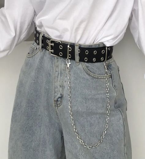 Styl Grunge, Harajuku Women, Chain Belts, Estilo Punk, Chain Fashion, Style Punk, Fashion Belts, Chain Belt, Style Streetwear