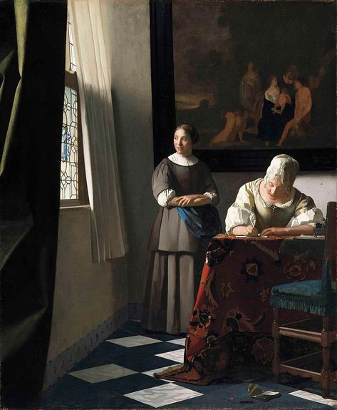 Vermeer Art, National Gallery Of Ireland, Jan Vermeer, Woman Writing, Vermeer Paintings, Writing A Letter, Istoria Artei, Ireland Dublin, Dutch Golden Age