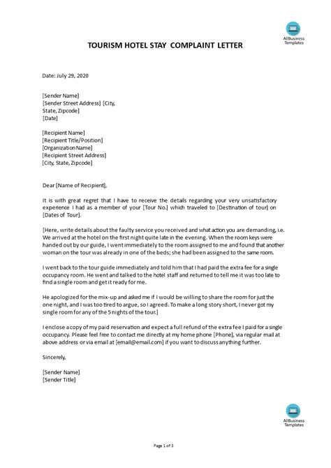 Do you have an urgent concern or complaint and you want to write a formal complaint to a manager or supplier? Download this example accommodation complaint lett Formal Complaint Letter, Return To Work Form, Letter Of Complaint, Hotel General Manager, Formal Letter Template, Complaint Letter, To Whom It May Concern, Formal Letter, Feeling Ignored