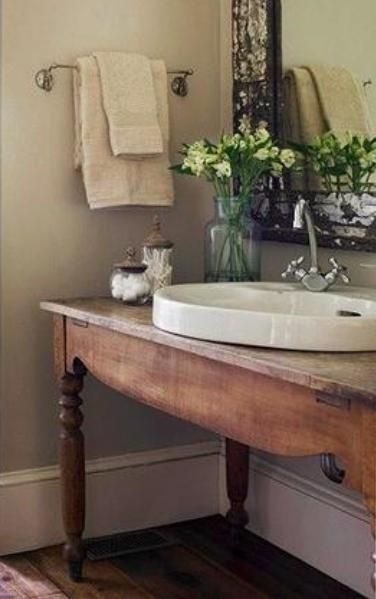 One Room Challenge: Week 1 - Jenna Sue Design Blog Bathroom Sink Diy, Cottage Style Bathrooms, Vintage Sink, Unique Bathroom Vanity, French Country Bathroom, Serene Bathroom, Rustic Bathroom Vanities, Country Bathroom, Vintage Bathrooms