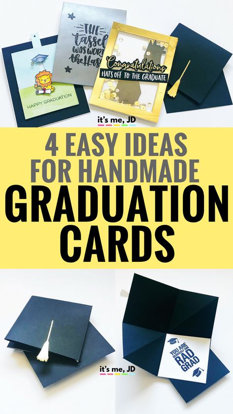 Easy Ideas for Handmade DIY Graduation Cards #graduation #graduate #cardmaking #craft Graduation Card Diy, Graduation Cards Homemade, Graduation Cards Diy, Graduation Card Ideas, High School Graduation Cards, Diy Graduation Cards, Diy Card Box, Graduation Cards Handmade, Diy Graduation