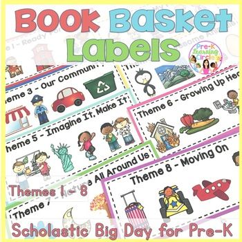 Book Basket Labels, Prek Learning, Pre K Curriculum, Basket Labels, Book Baskets, Sight Words Kindergarten, School Grades, Classroom Library, Type Posters