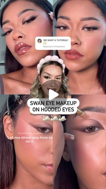 Eyeshadow Makeup Hooded Eyes, Blue Eye Makeup Hooded Eyes, Hood Eye Makeup, Asian Makeup Looks Hooded Eyes, Siren Eyes Hooded Lids, Eye Look For Hooded Eyes, Smokey Eye Hooded Eyes, Makeup Look For Hooded Eyes, Eyeshadow Hooded Eyes