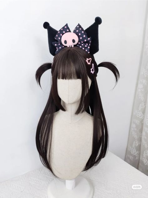 E Girl Hair, Light Blue Hair, Anime Wigs, Kawaii Hairstyles, Fake Hair, Japanese Hairstyle, Hair Up Styles, Hair Reference, Aesthetic Hair